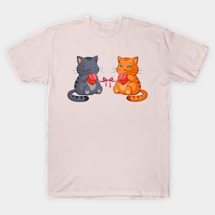 Cat T-Shirt Cats Cat Gift Yin Yang Cats Shirt - Cat Mom Lover Gifts T-Shirt